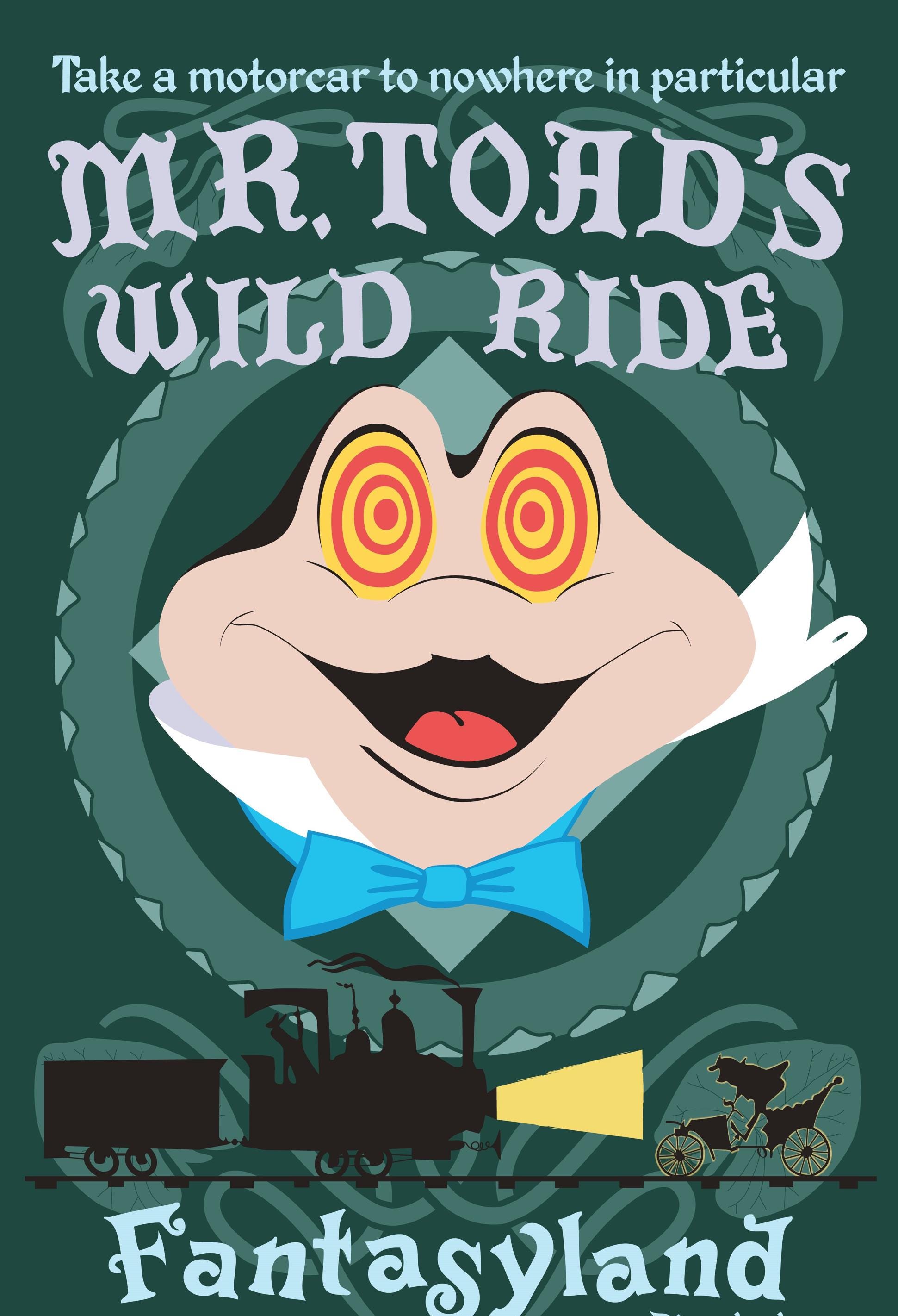 Vintage Disney 1955 ( Mr. Toad's Wild Ride ) Collectors Poster