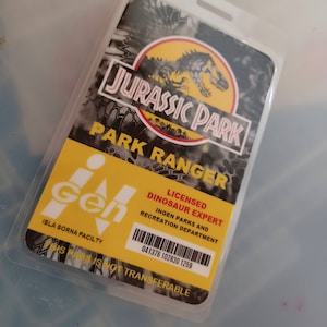 Jurassic Park Park Ranger Prop I.D. Badge T2 B3G1F - Etsy