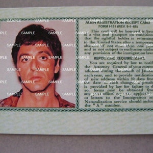 Scarface Tony Montana Green Card ( Screen Accurate ) Movie Prop