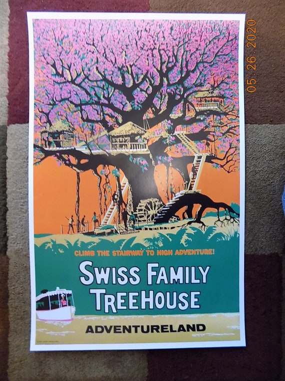 Vintage Disney ( Swiss Family Treehouse ) Collector's Poster Print