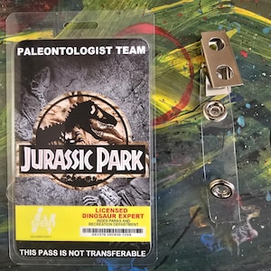 Jurassic Park Custom Made Paleontologist I.D. Badge Prop Cosplay Novelty