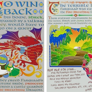 Shrek 11&quot; X 17&quot; Movie Collector&#39;s Poster Prints ( Set of 2 )