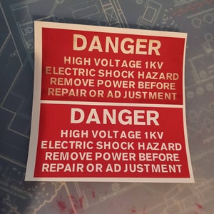 Ghostbusters Plasma Series Hasbro Spenglers Proton Pack Danger Stickers ( Set of 2 )