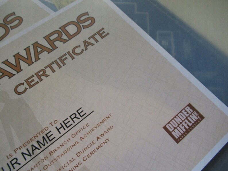 The Office Dundie Award Nomination Certificates - Etsy
