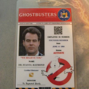 Ghostbusters 1984 Raymond Stantz Custom Made I.D. Badge