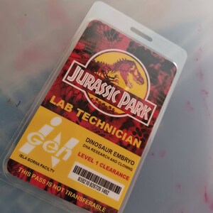 Jurassic Park - Lab Technician Prop I.D. Badge - B3G1F