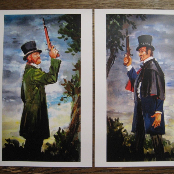 Disney Haunted Mansion Dueling Ghosts Posters Set of 2, Ballroom Painting Art Prints 11x17, Spooky Gothic Theme Park Prop Wall Decor