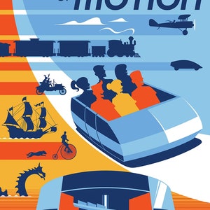 Epcot World of Motion ( 11&quot; X 16&quot; ) Collector&#39;s Poster Print B2G2F