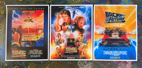 Back to the Future 40th Anniversary 11x14 Movie Posters Set of 3