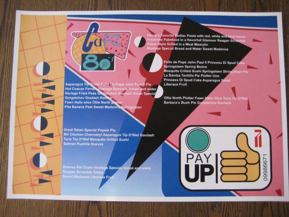 Back To The Future Cafe 80s 11 X 15 3 4 Menu Etsy De