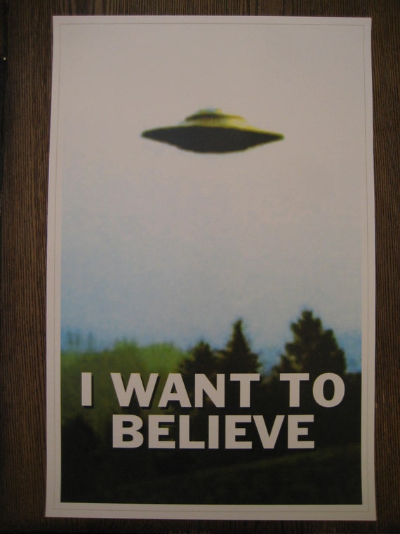 X-Files I Want to Believe Poster in a Keyring /& Bag Tag Gift UFO Aliens Mulder