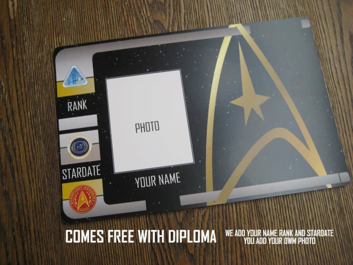 Star Trek Starfleet Academy Diploma T2 Certificate free Etsy