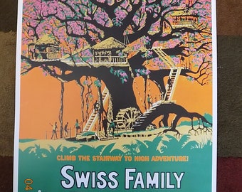 Vintage Disneyland 1956 ( Swiss Family Treehouse ) 11" x 17"  Collector's Poster Print