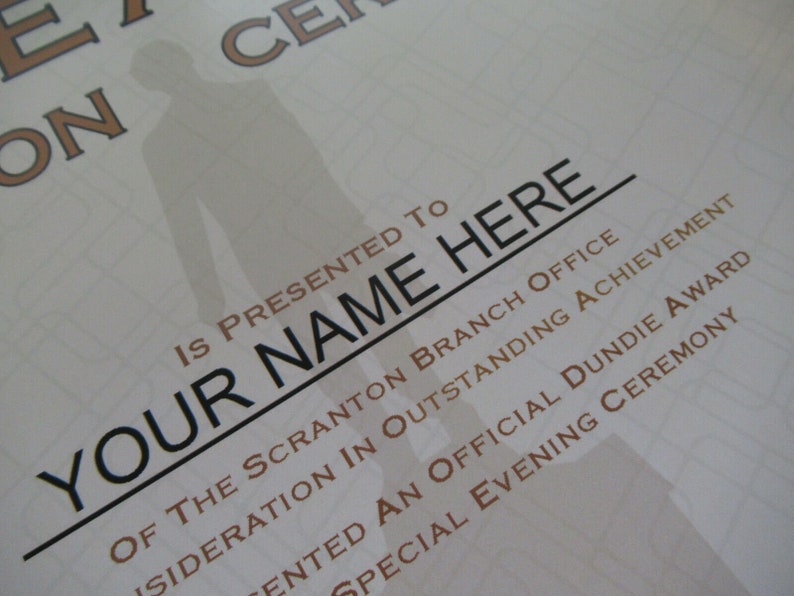The Office Dundie Award Nomination Certificates - Etsy