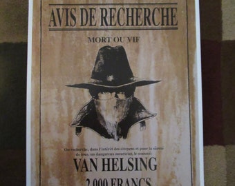 Van Helsing ( 11" x 17" ) Wanted Poster Collector's Print