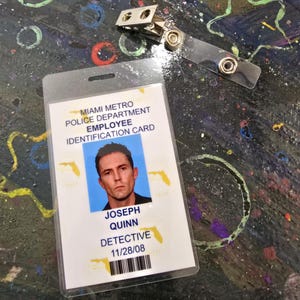 Dexter TV Series Joseph Quinn Miami Metro Laminate I.D. Badge Cosplay Prop