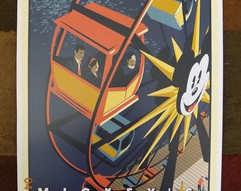 Vintage Disney 11" x 17" ( Micky's Fun Wheel ) Collector's Poster Print - B2G1F