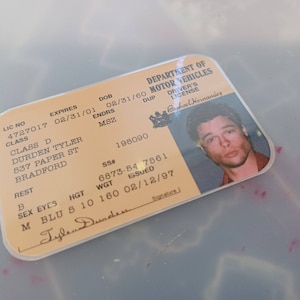 Fight Club - ( Tyler Durden ) Driver&#39;s License ( Screen Accurate )