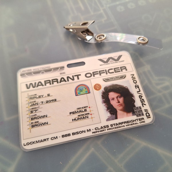 Alien -Custom Made I.D. Badge [ Ripley . E ] USCSS Nostromo