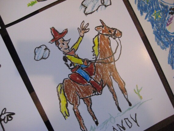 Toy Story Andy S Room Drawings 8 5 X 11 Collector S Prints Set Of 6