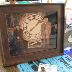Back to the Future 3 Marty McFly & Doc Brown Hill Valley Clock Photo Prop