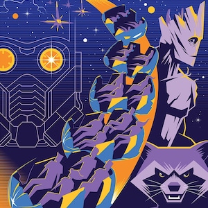 Disney Epcot Guardians of the galaxy 11&quot; X 16&quot; Collector&#39;s Poster B2G1F