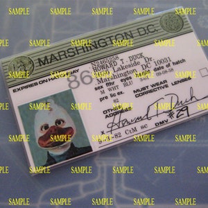 Howard the Duck Movie Driver&#39;s License ( SCREEN ACCURATE )