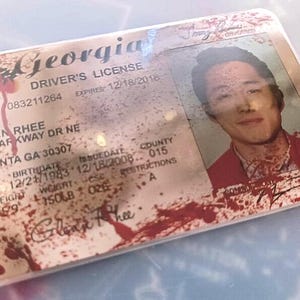 The Walking Dead Glenn Rhee Driver&#39;s License Prop Cosplay Novelty