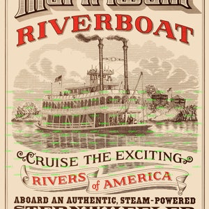 Disney ( Mark Twain River Boat ) - Collector&#39;s Poster Print 11&quot; x 17&quot; B2G2F