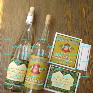 Indiana Jones Raiders of the Lost Ark - Whiskey & Belloq Wine Bottle Labels