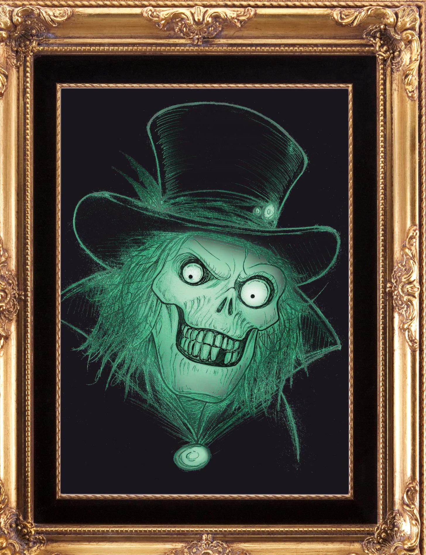 Disney Haunted Mansion 11x14.25 Hatbox Ghost Poster Spooky Wall