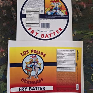 Breaking Bad Los Pollos Hermanos  2 Gal Bucket Sticker Labels Props
