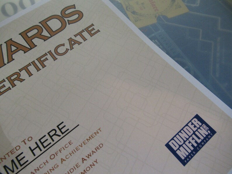 The Office Dundie Award Nomination Certificates - Etsy UK