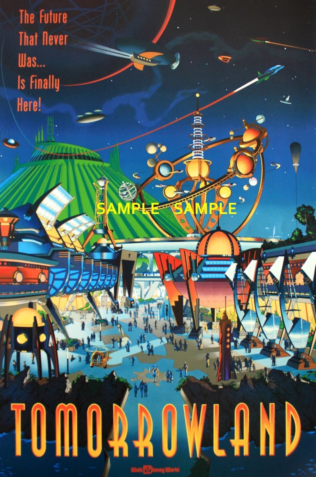 Vintage Disney ( Tomorrowland ) Collector's Poster Print - B2G2F