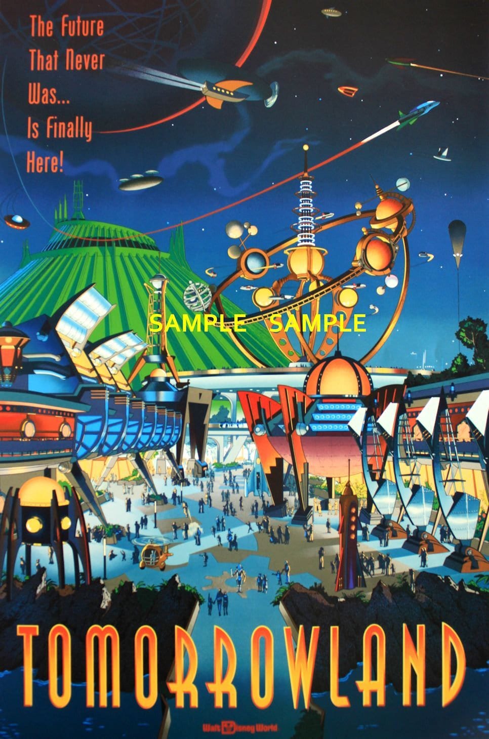 Vintage Disney ( Tomorrowland ) Collector's Poster Print - B2G2F