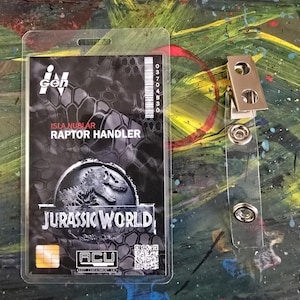 Jurassic Park Custom Made Raptor Handler I.D. Badge Prop Cosplay Novelty