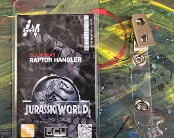 Jurassic Park Custom Made Raptor Handler I.D. Badge Prop Cosplay Novelty