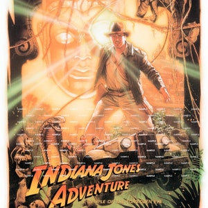 Disney Indiana Jones Adventure 11&quot; x 17&quot; Collector&#39;s Poster B2G1F