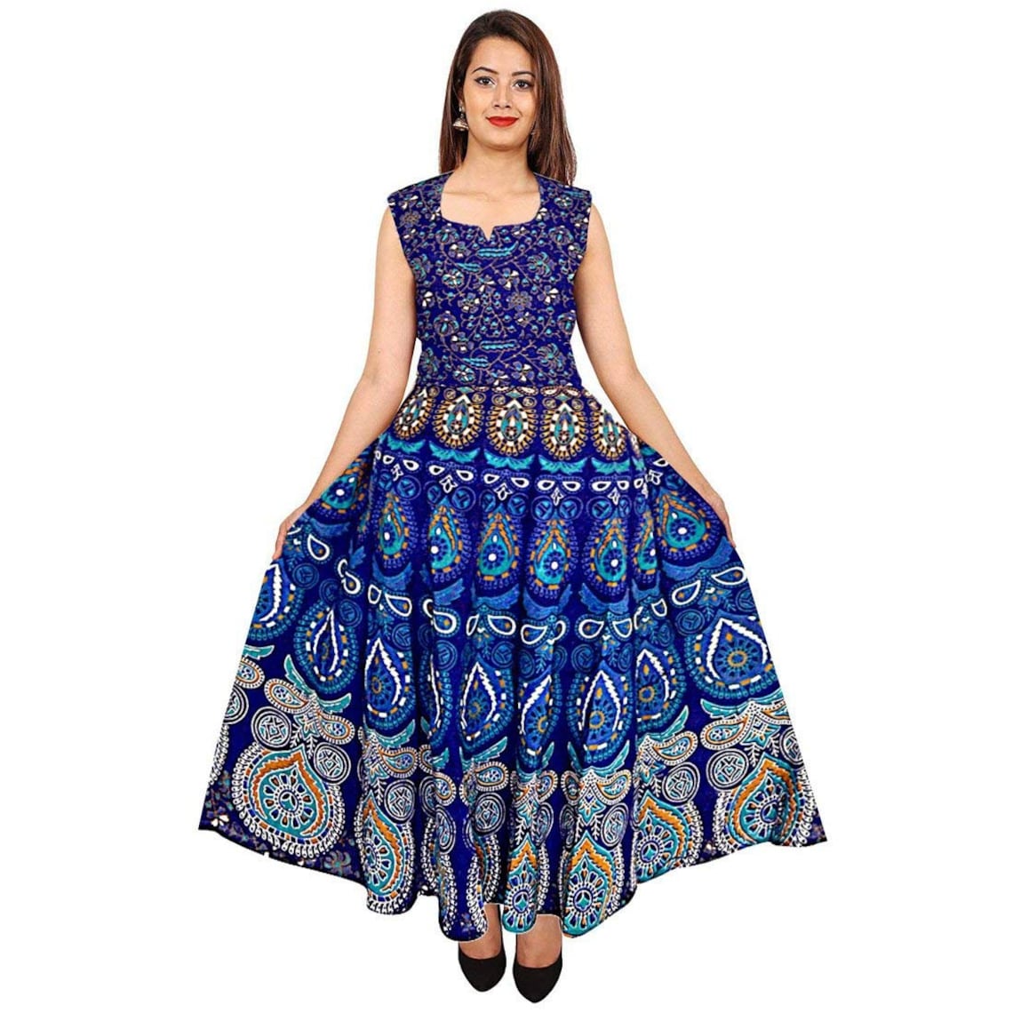 Womens Cotton Maxi Long Dress Free Size Upto 42XL Etsy