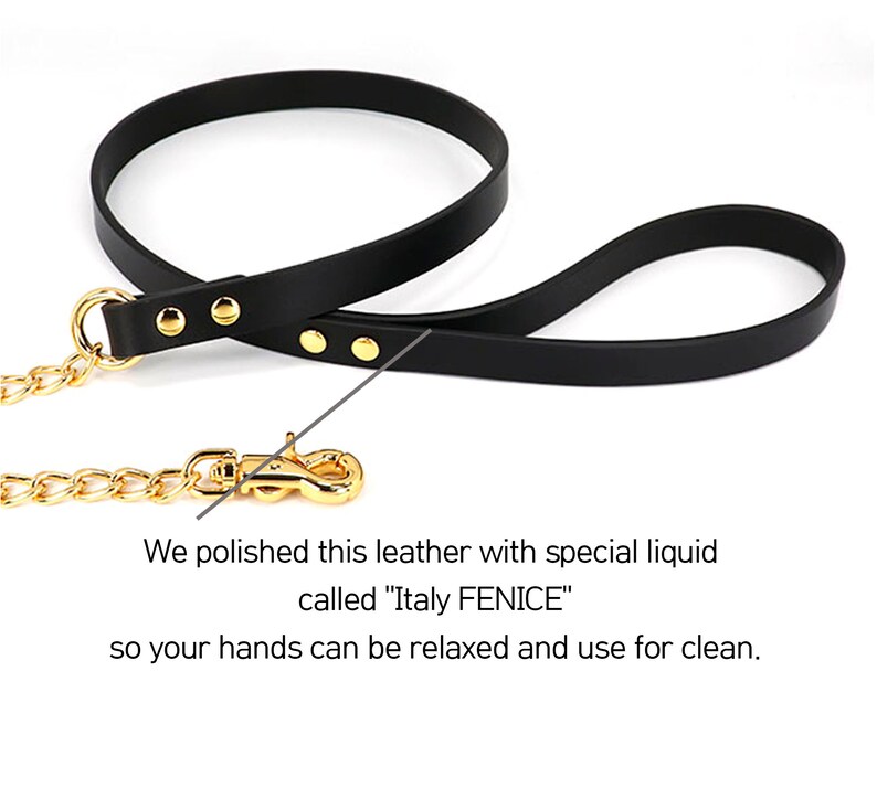 Gold Chain Dog Leather Leashitaly Vegetable Leather Dog Leash Etsy