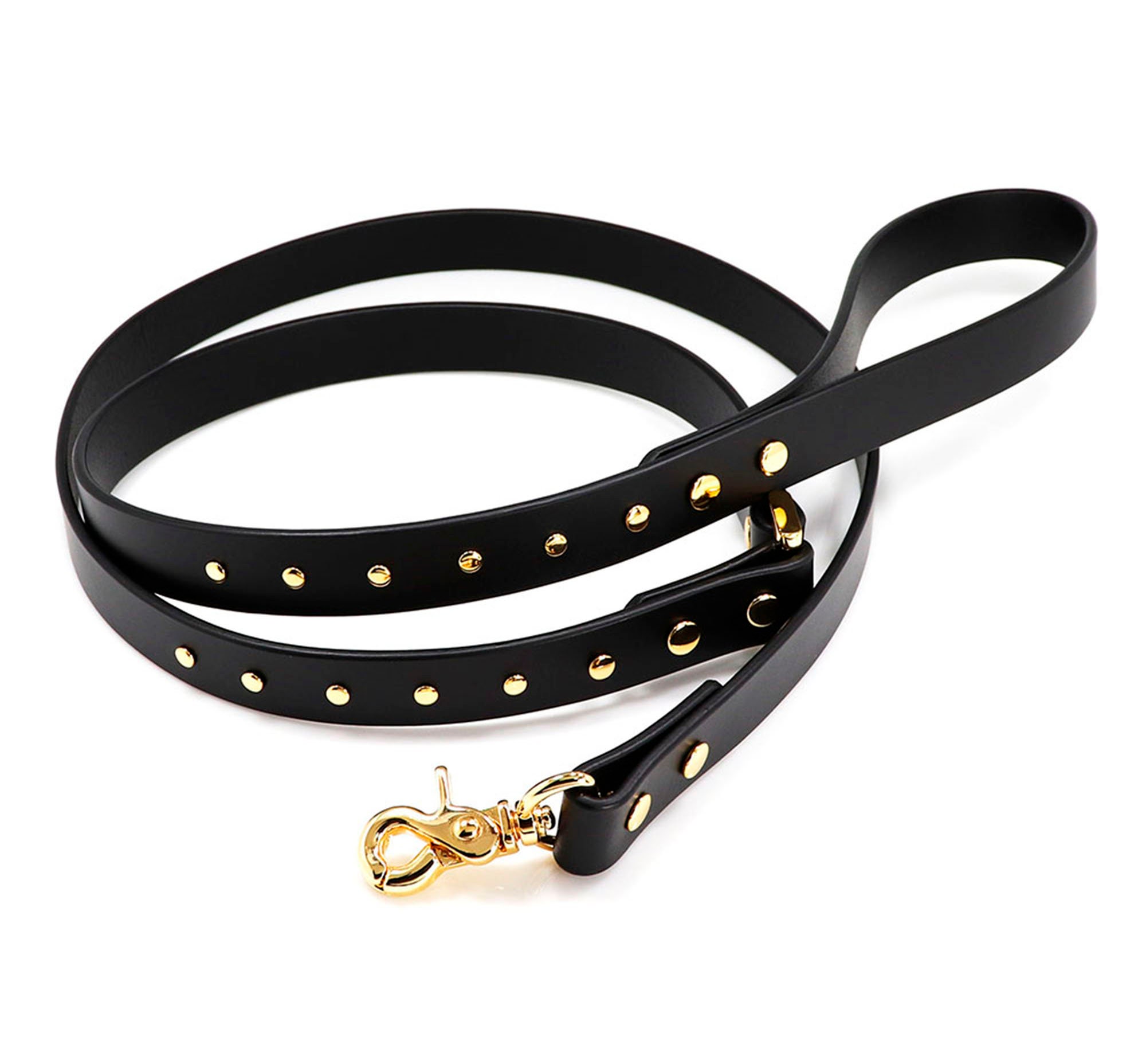 Gold stud Dog leather LeashItaly Vegetable Leather dog Leash Etsy