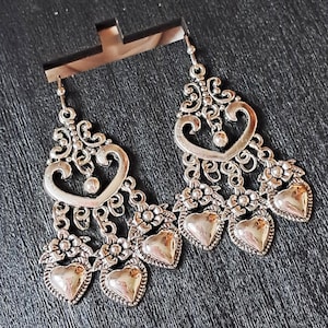 Mexican Milagro Heart Sagrado Corazon Sacred Heart Statement Earrings Mexican Gift For Her