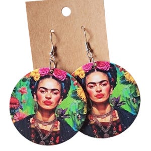 Aretes de Frida Kahlo, Joyería Mexicana, Aretes de Artista, Aretes de Festival
