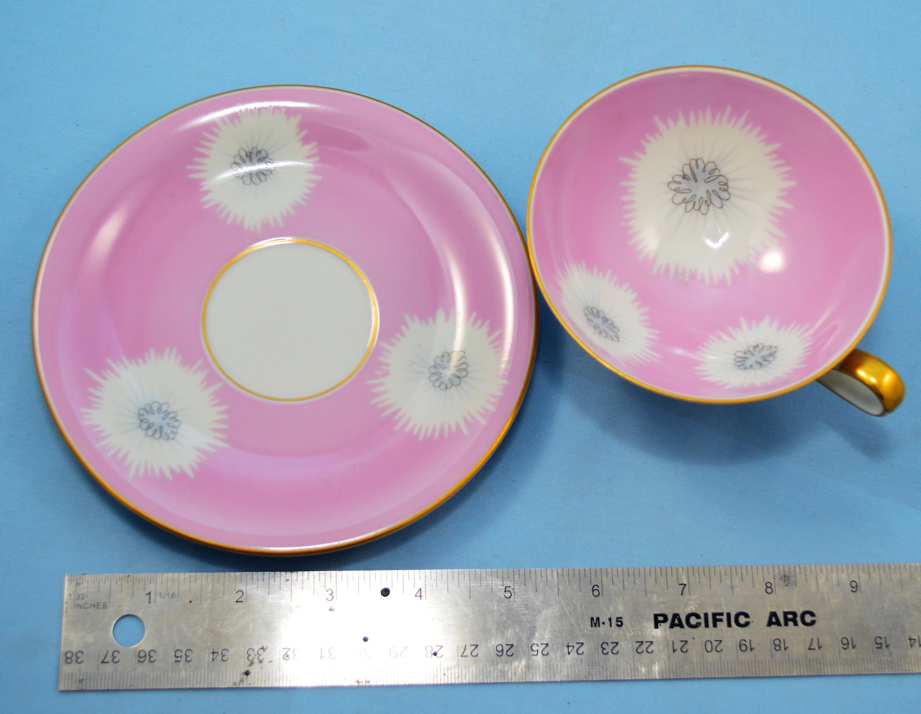 Vintage Hertel Jacob Bavaria Germany Porcelain Cup and Saucer Set Pink ...
