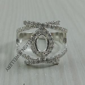 6X8 MM Oval Semi Mount Ring-Without Stone Ring-Unique Semi Mount Ring-Blank Ring-Women Ring-925 Sterling Silver Ring-Prong Setting Ring