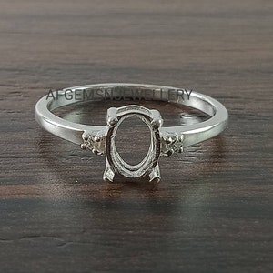 925 Sterling Sliver Ring-7X5 MM Oval Semi Mount Ring-Without Gemstone Ring-Ready to be Set With Your Own Stone-Women Ring-Prong Setting Ring