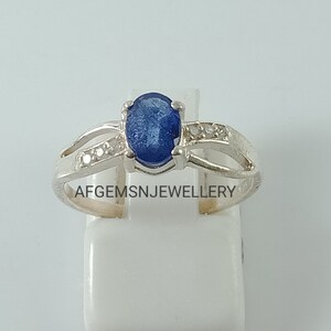 925 Sterling Silver Ring-Blue Sapphire Ring-Statement Ring-925 Silver Jewelry Sapphire Ring-Gift for Wife-Gift for Her