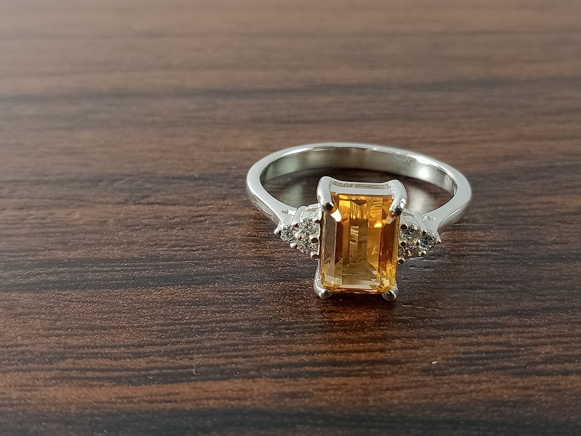 Gift Ring-Golden Topaz Ring-Yellow Topaz Ring-Vintage | Etsy
