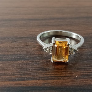 Gift Ring-Golden Topaz Ring-Yellow Topaz Ring-Vintage Ring-Birthstone Topaz Ring-Natural Golden Topaz Gemstone Ring-Promise Ring-Topaz Ring image 2