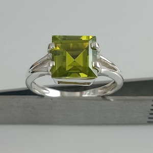 Unique Sultanite Ring Square Sultanite Ring, Silver Diaspore Rings For Women, Color Changing Stone Dainty Halo Engagement Ring